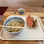 ぶっかけ冷+紅生姜+イカ+ごぼう+ちくわ