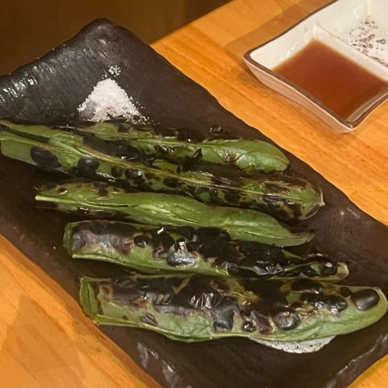 そら豆の炭火焼き(やきとりやさんあっ鶏)