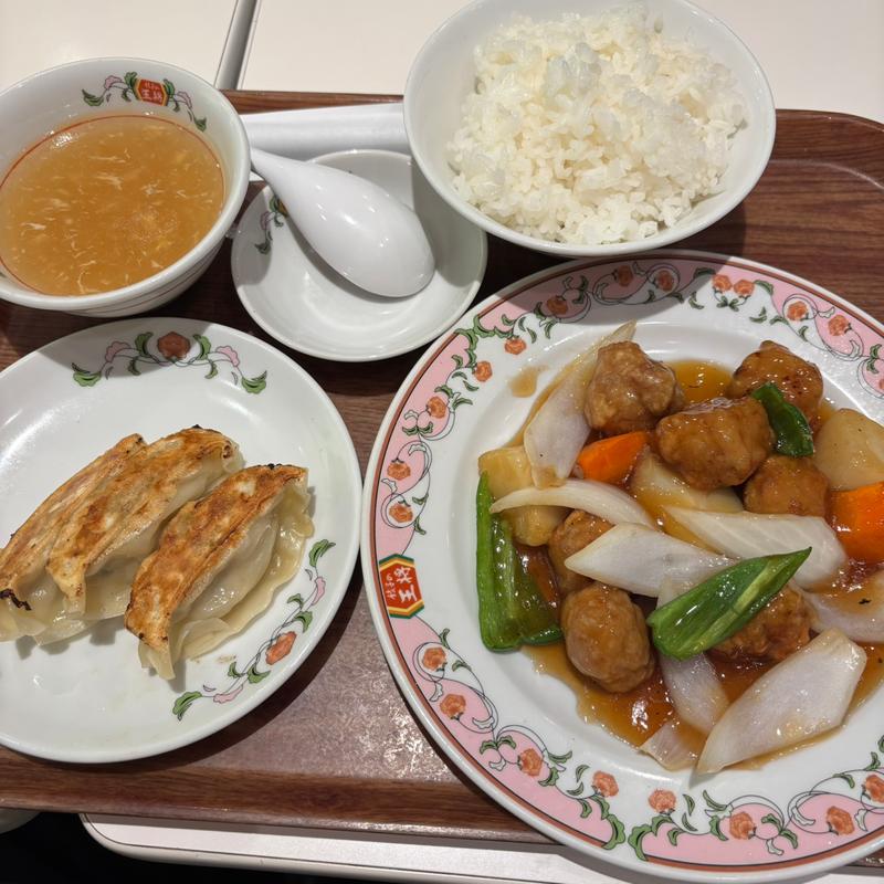 酢豚餃子セット(餃子の王将 京成高砂駅南口店)