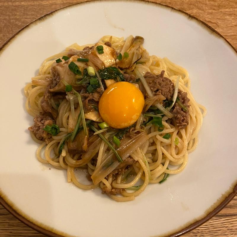 牛肉と野菜のスキヤキ風パスタ(鎌倉パスタ 羽曳野店)
