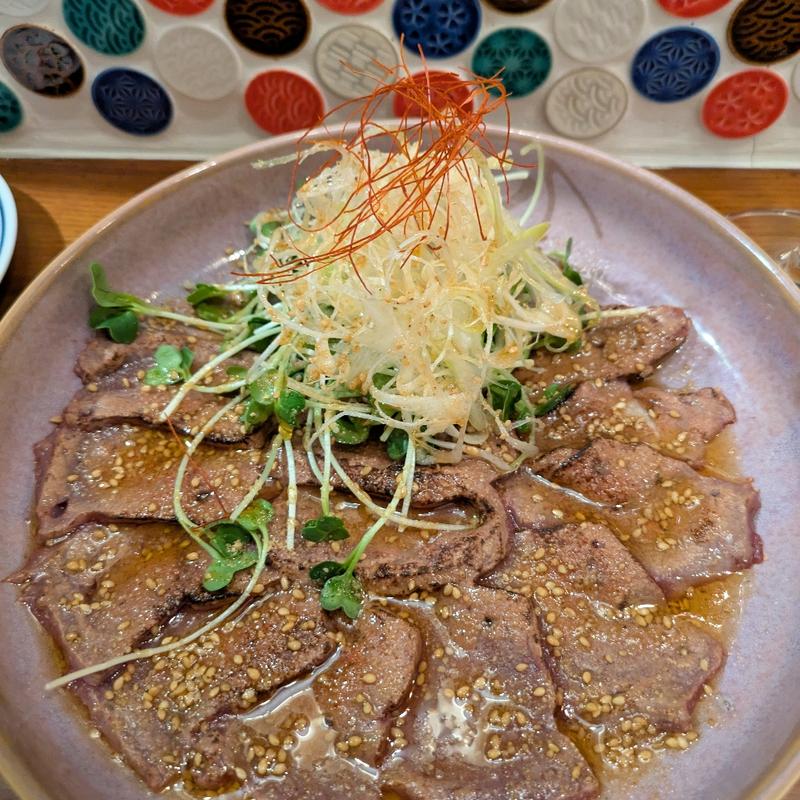 極上レバーの炙りカルパッチョ(薬味×日本酒バル 鮮’z)