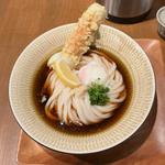 鯛ちくわ天と温玉のぶっかけ