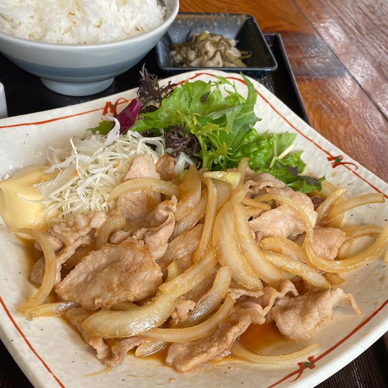 豚バラ生姜焼き定食(ごん蔵 巻店)