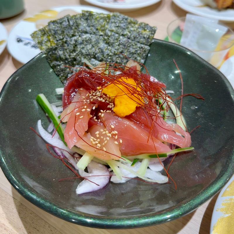 まぐろ彩ユッケ(すし銚子丸 亀戸店)