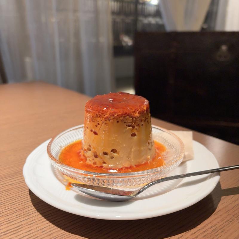 固めの自家製プリン(天満橋カフェ)