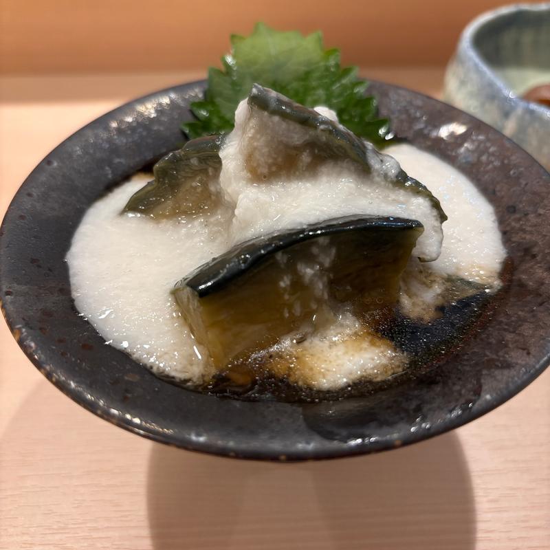 丸茄子の揚げ浸しとろろかけ(創作和食 旬華)