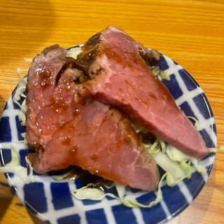 お通し　ローストビーフ(武州うどんあかね&みどりダイニング)