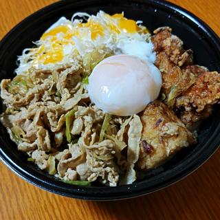 唐揚げ合盛りすた丼(伝説のすた丼屋 横浜飯島町店)