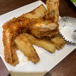 山ウドと赤海老の天ぷら(清龍 池袋西口店)