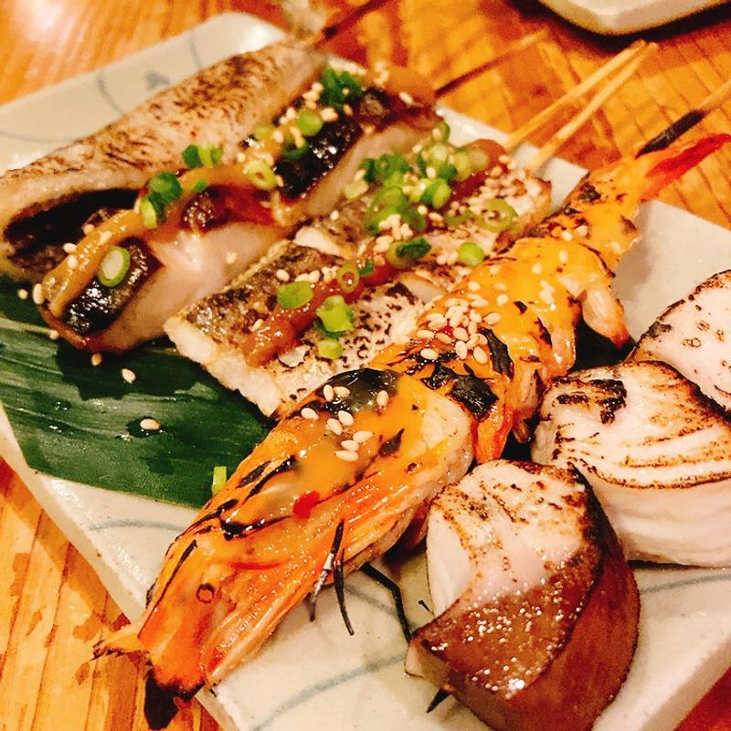 魚串盛り合わせ5点(元祖北海魚串 がりや)