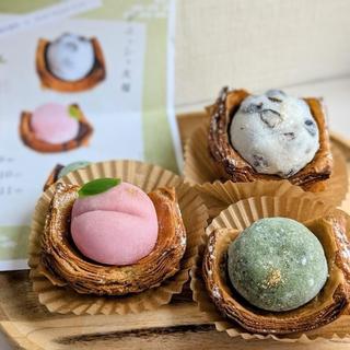 デニッシュ大福豆 桃 蓬