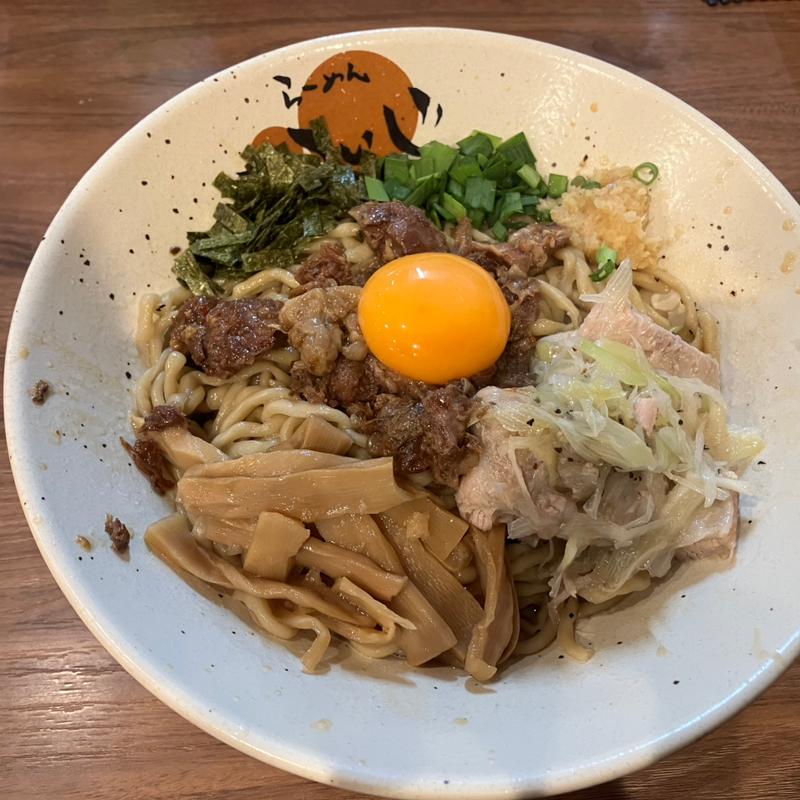 スタミナ肉々油そば (限定)(らーめんかいじ 愛宕橋店)