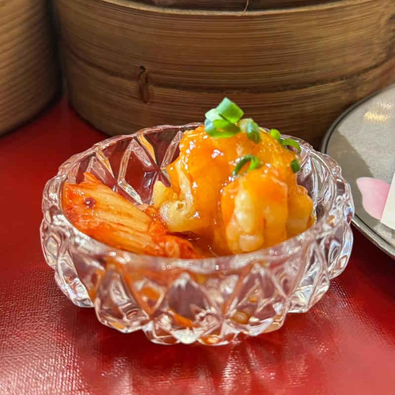 エビチリとキムチ(シャンデリア飲茶)