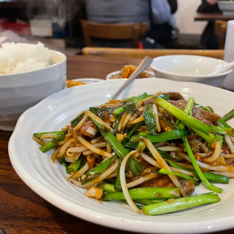 レバニラもやし炒め定食　大盛り(創作中華 好吃)