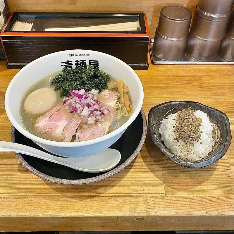 清涼煮干しそば 煮干しふりかけご飯付き(清麺屋)