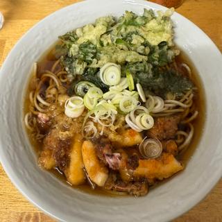 ゲソ天そば　春菊天