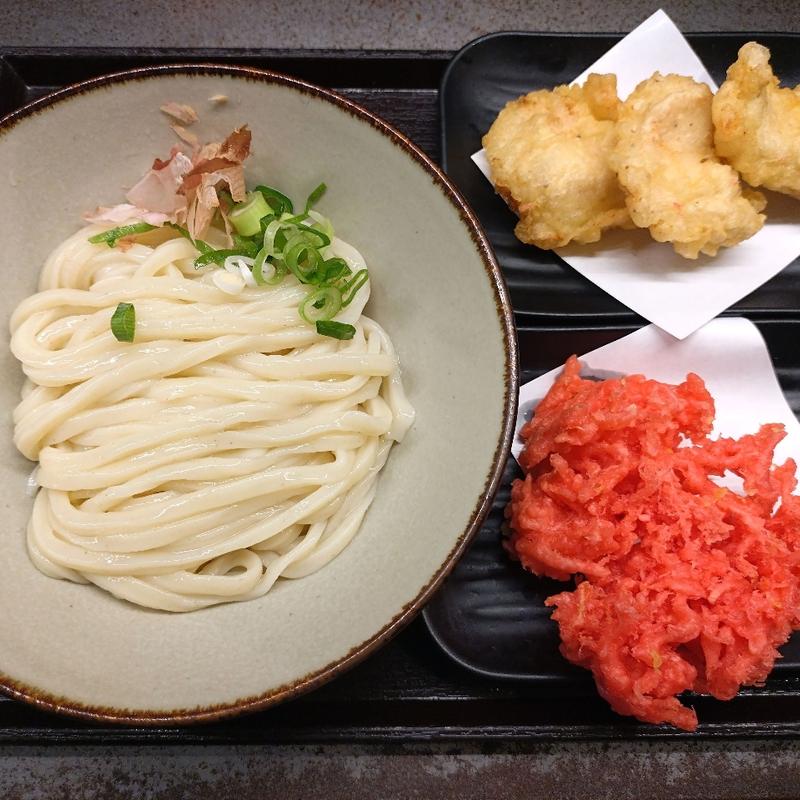 だし醤油　とり天　紅生姜天(讃岐ブルース 飯田橋)