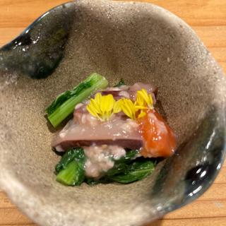 お通し　イカとほうれん草