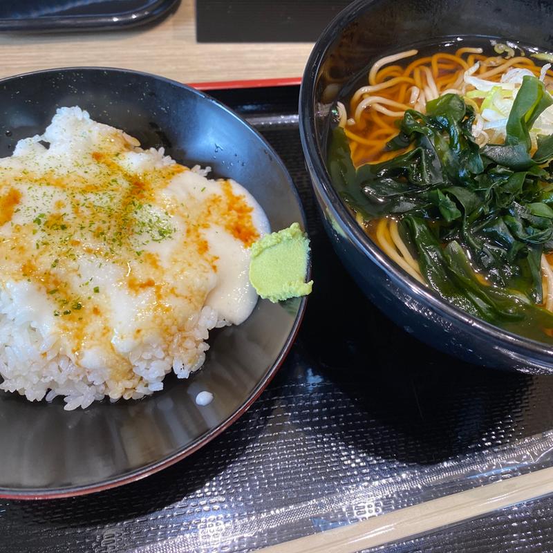 ミニとろろ丼セット（温かいそば）(名代 箱根そば 狛江店)