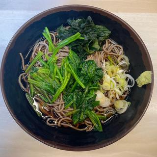 冷やしほうれん草そば(立ち食いそば うどん よつば)