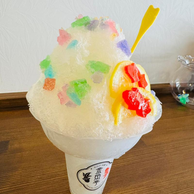 金魚鉢かき氷宝石かき氷(カフェ&バー 金魚亭)