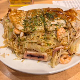 スペシャル(生イカ・生エビ) そば入りのネギかけ
