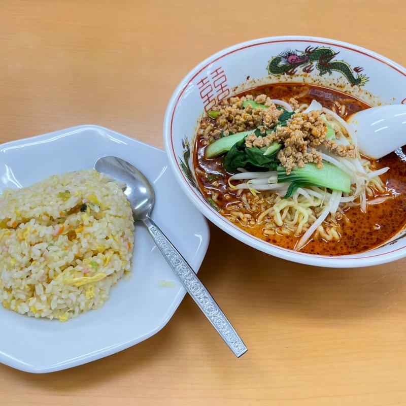 タンメン麺(激辛)＋半チャーハン(全家福)