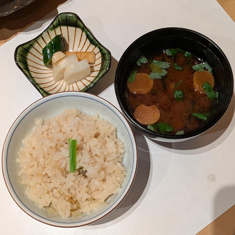 浅利と新生姜の炊き込みご飯(個室会席 北大路 銀座本店)