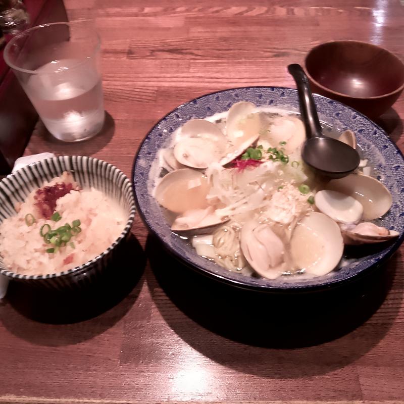 はまぐりラーメンミニホタテご飯(和風楽麺 四代目 ひのでや 蓮田本店)