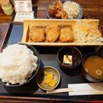 元祖　やわらか地鶏カツ定食+唐揚げ(元祖とりカツ なごみどり)