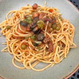 マルタ伝統のタコシチューのスパゲッティ
