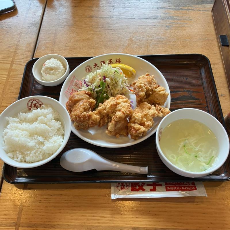 鶏の唐揚げ定食(大阪王将 荒本店)