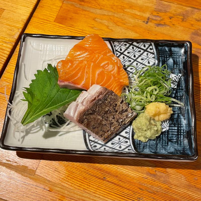 サーモンとさわら炙り2種(地魚屋台　とっつぁん 福島店 )