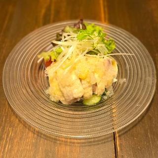 蒸し鶏 葱ソース