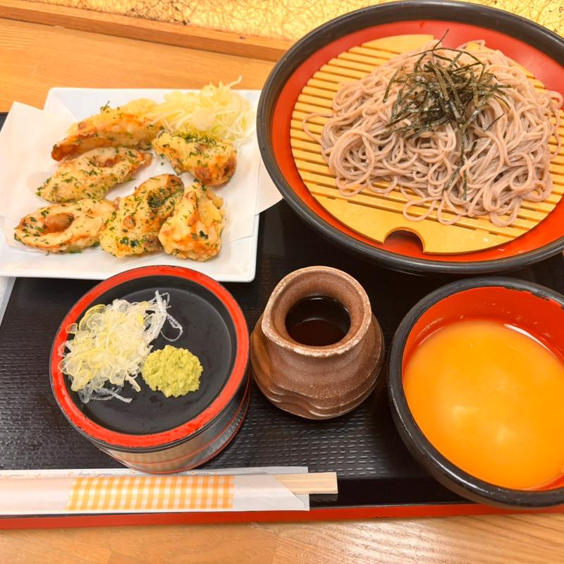 とろろ蕎麦　ちくわ揚げ(極楽湯 お食事処)