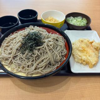 ざる蕎麦特盛ととり天(十割そば 二代目長助岡崎美合店)