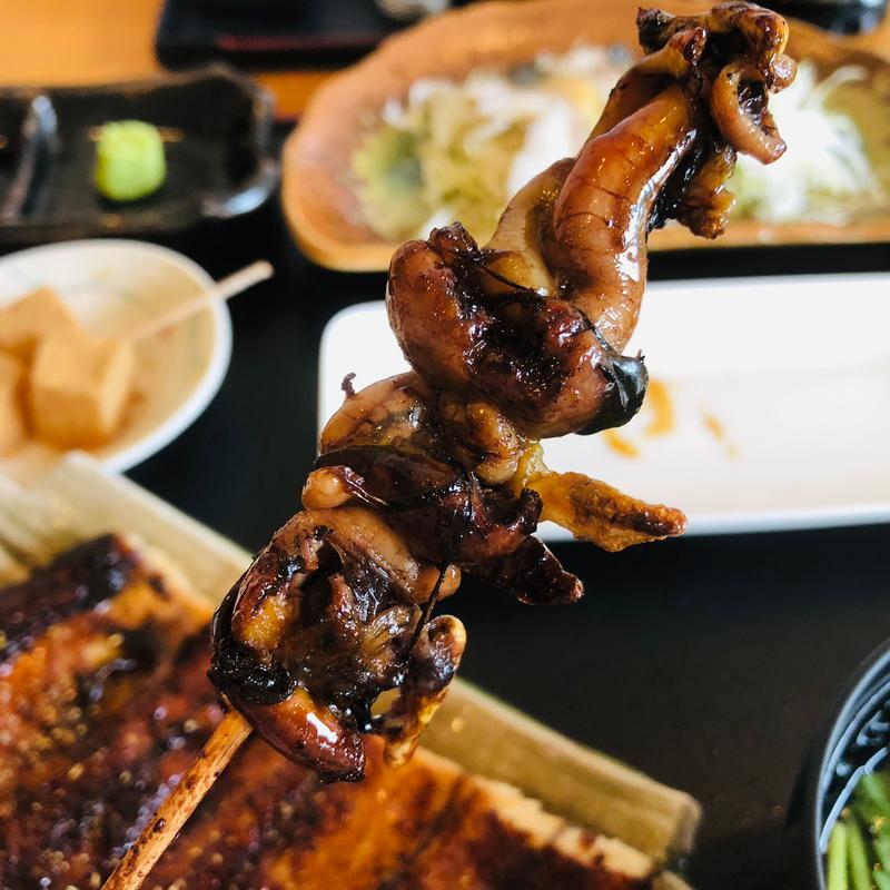 肝串_上定食(うなぎ専門店尾方屋)