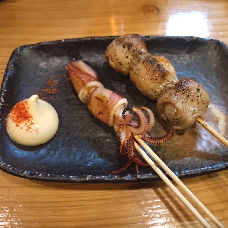 うずら＆イカ(炭火やきとり 恵 （メグミ）)