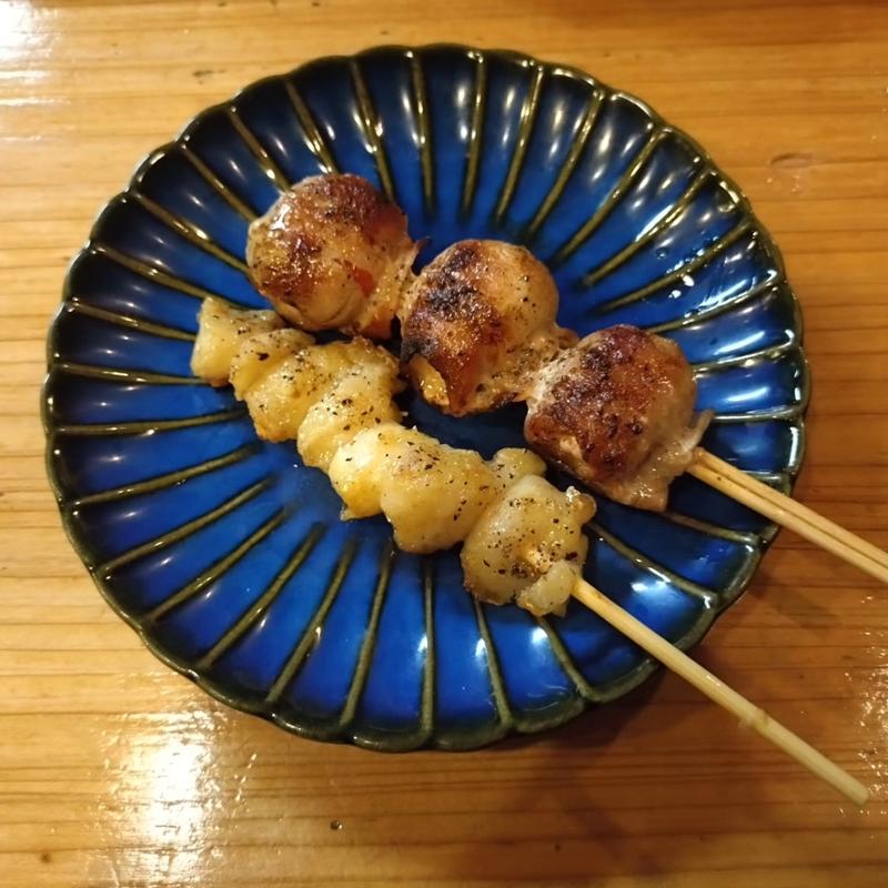 ぼんじり＆トマト巻き(炭火やきとり 恵 （メグミ）)