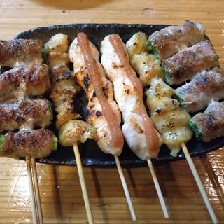水菜＆ぼんじり＆梅ささみ(炭火やきとり 恵 （メグミ）)