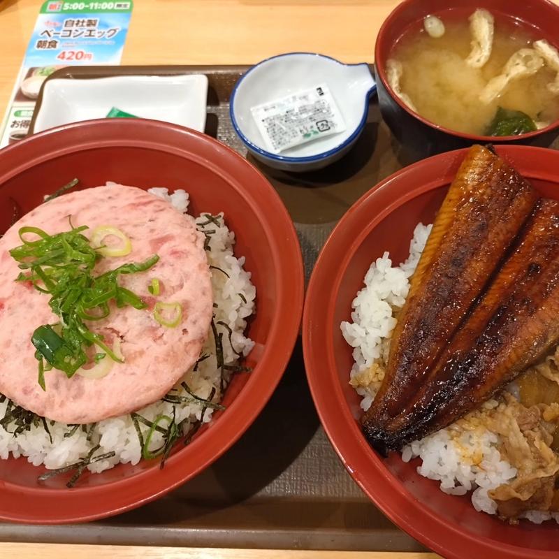 まぐろ丼＆うな丼(すき家 ベル河口湖店)