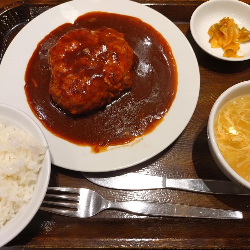 大玉ハンバーグ定食(富士力食堂 トレッサ横浜店)