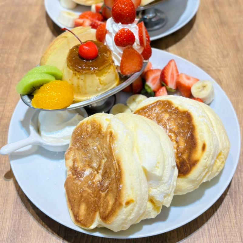 プリンアラモードパンケーキ(福カフェ fuku cafe)