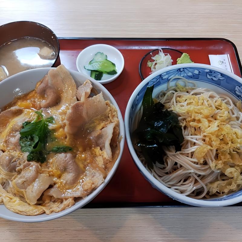 豚玉丼セット(藪そば)