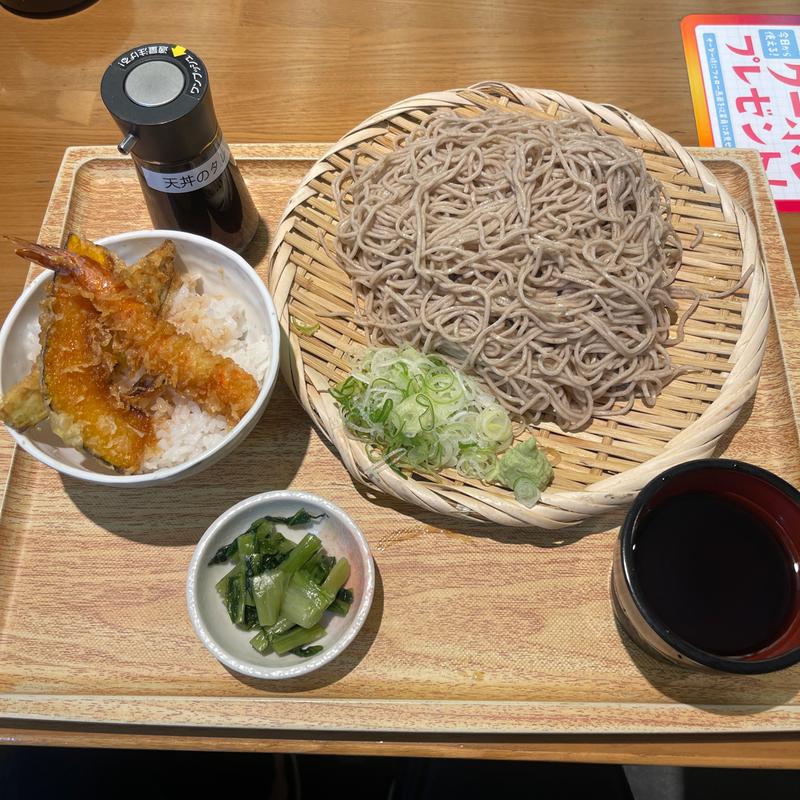 もりそばとミニ天丼セット　麺大盛(てんぐ大ホール 鶴ヶ島若葉店)
