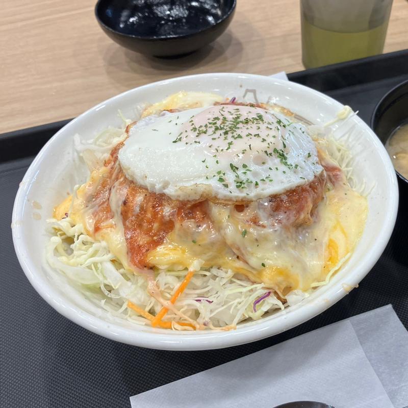 チーズバーガー丼 ライス大盛(松屋 小田急永山店 )
