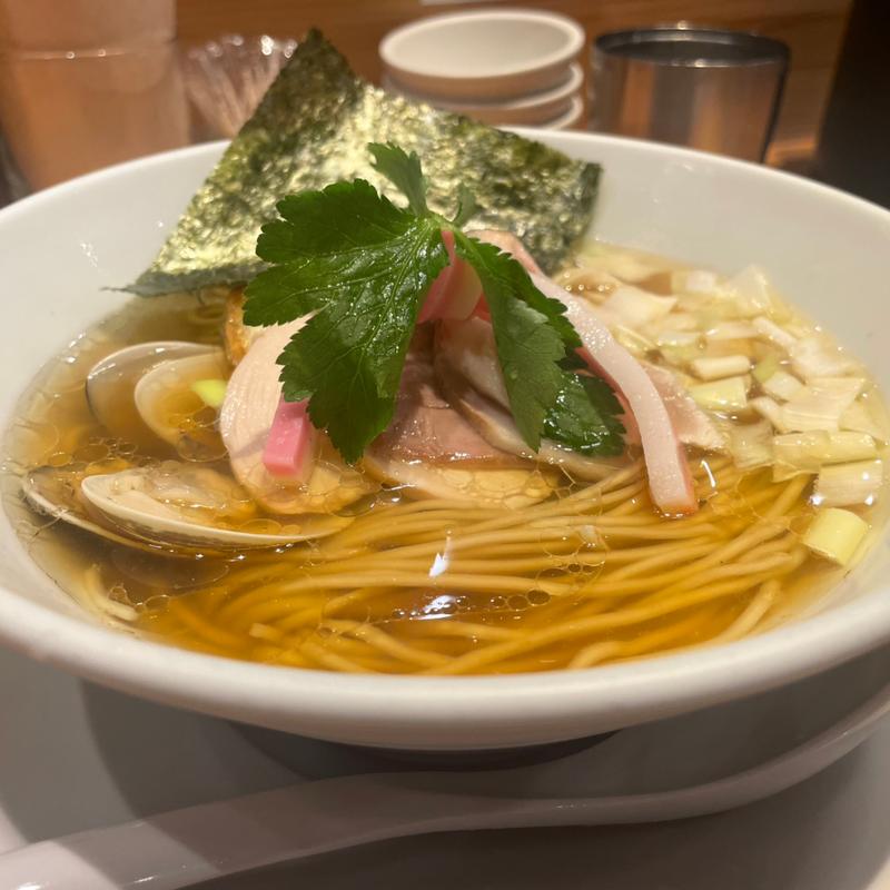 特製 鶏・煮干・蛤のトリプルSOBA(むぎとオリーブ 銀座店)