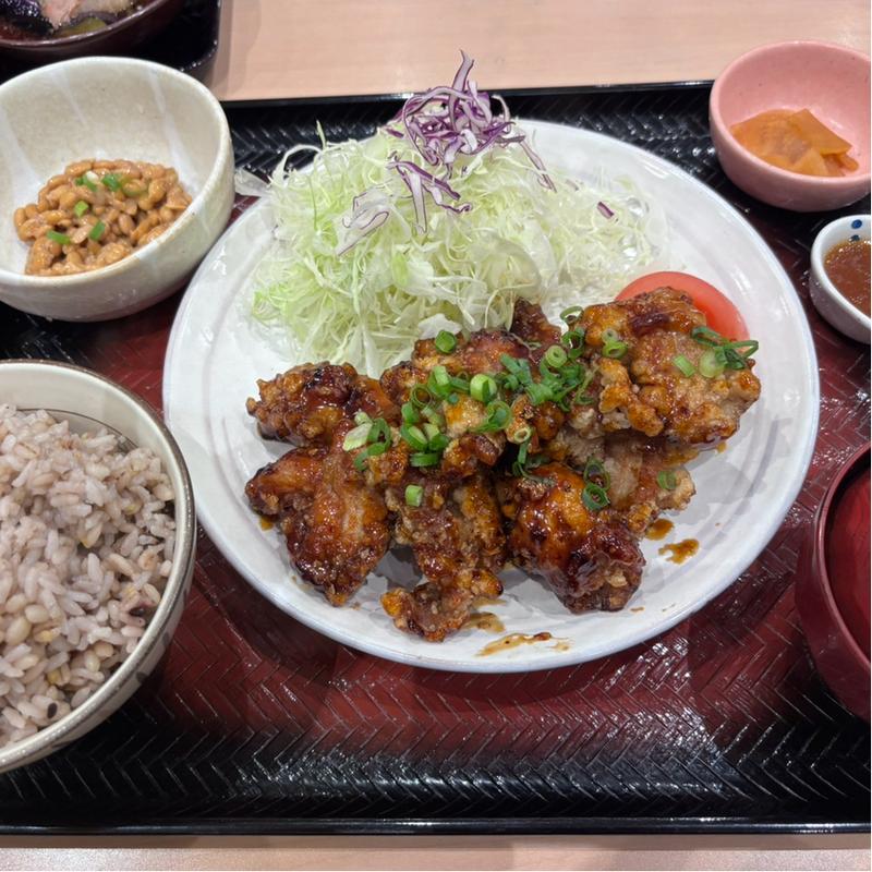 甘辛だれの鶏唐揚げ定食(大戸屋ごはん処 碧南市役所店)