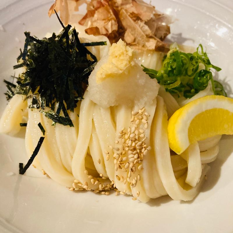 朝挽き鶏天とぶっかけうどん(ひだりうま )