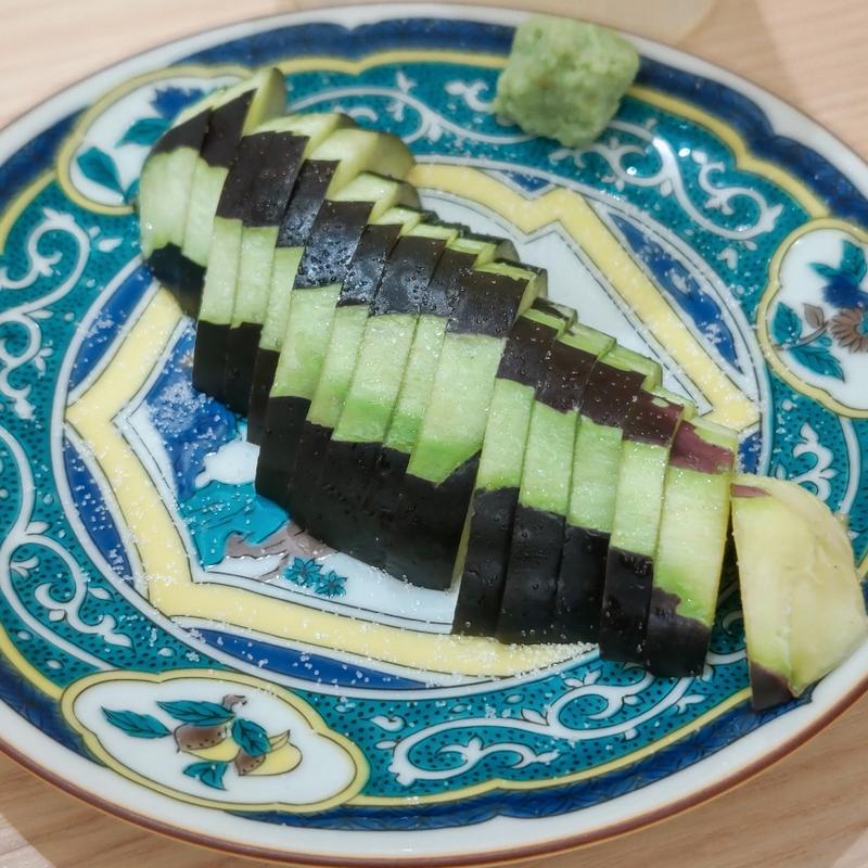 水なす刺身(貝・海苔巻き 野毛しらはら)